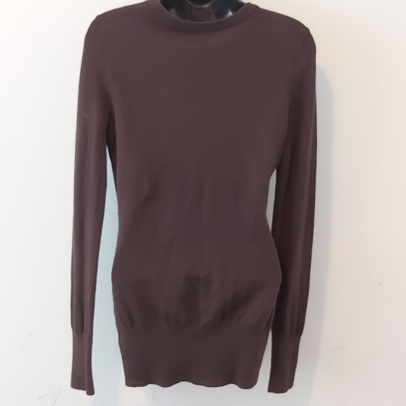 TALULA BABATON | Women's V-Neck Sweater Brown Size Medium - Picture 6 of 7